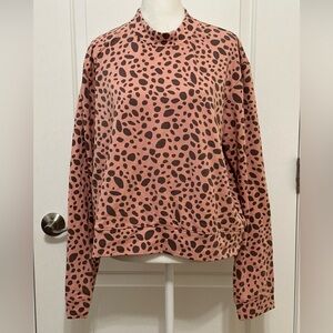 NWT Sundry Leopard Print Sweatshirt Pink 3 (Large)